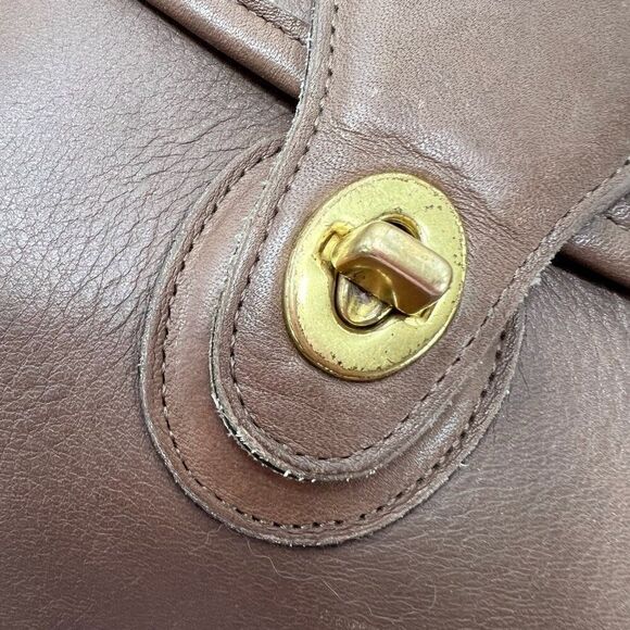 Vintage Coach Taupe Leather Willis Crossbody & Top Handle Bag F6C-9927 - Picture 14 of 15